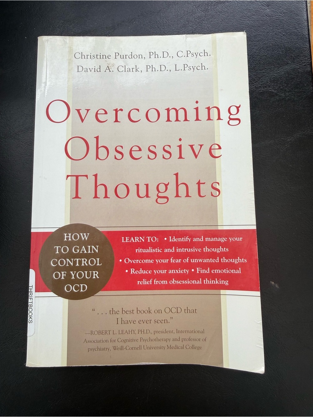 Overcoming Obsessive Thoughts CBT OCD Therapy Guide Workbook Clark Purdon